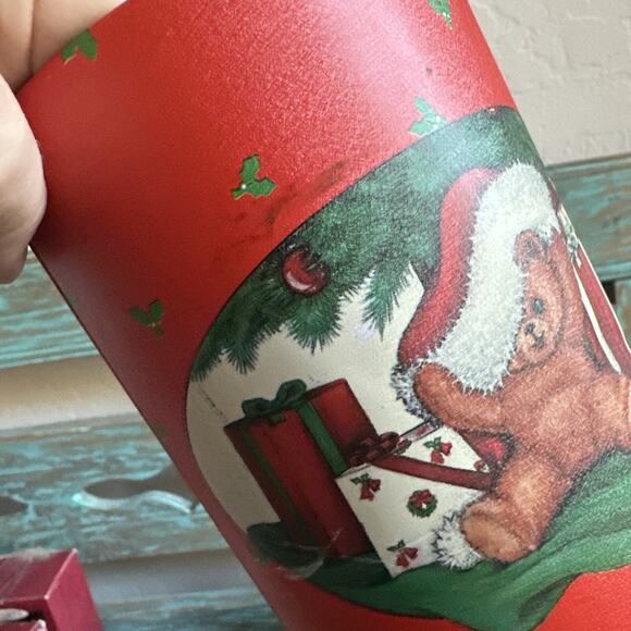 HOUSE OF LLOYD 1988 Nesting Tin 3pc Canister Set Teddy Bear Christmas Presents - Picture 11 of 15